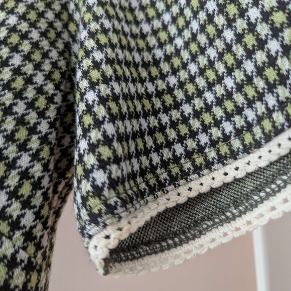 *LIKE NEW* Modcloth Houndstooth Dress Peterpan Collar Dark Academia - Picture 4 of 4